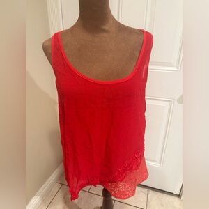 Language Red Lace Detail Camisole